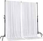 AK TRADING CO. 10 feet x 10 feet Polyester Backdrop Drapes Curtains Panels with Rod Pockets - Wedding Ceremony Party Home Window Decorations - White (Pack of 12)