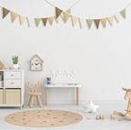 Oudain 15.5 ft Pennant Banner Flags, 2 Pcs Nursery Garland Triangle Bunting Flag Baby Banner for Nursery Decor Baby Birthday Boho Wedding Shower Party Event, Each 7.75 ft (Boho Color)