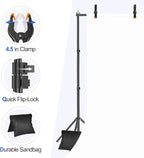 EMART Backdrop Stand, 20x7ft(WxH) Large Adjustable Background Support System with 308° Angle Rotatable Connector, 8 Clamps, 3 Sandbags and Carry Bag for Paties, Wedding, Photography Studio