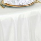 Efavormart Round Tablecloth, 108 Inch Stain & Wrinkle Resistant Washable Table Cloth, Decorative Polyester Fabric Table Cover for Banquet, Wedding, Dining- Ivory
