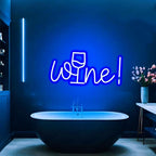 Acrylic Wine Neon Sign for Wall or Window Background Decor,LED Dimmable Bar Neon Decorative Cocktails Light Handmade Art Lamp for Home Pub Wedding Party Bar Studio,5V USB Powered