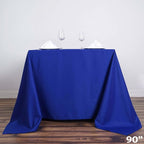 Efavormart 90" Royal Blue Wholesale Linens Polyester Square Linen Tablecloth for Kitchen Dining Catering Wedding Birthday Events
