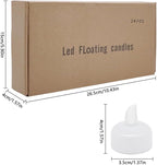24pcs Warm White Flameless Waterproof LED Floating Candles,Battery Powered Outdoor Waterproof Flashing Tea lamp Voting Candle for Aquatic Ambiance - Wedding, Party, Spa