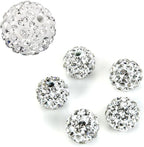 100pcs Adabele Grade A Suncatcher Crystal Rhinestone Pave Loose Beads 8mm Clear White Polymer Clay Disco Ball Spacers Compatible with Shamballa All Craft Jewelry Making DB8-1