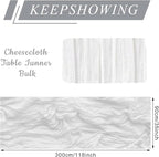 6 Pack Cheesecloth Table Runner 10Ft Christmas Gauze Boho Table Runners for Wedding Decor Bridal Shower Decorations Baby Shower Party(35" x 120")