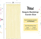 Turquoise Sequin Backdrop Curtain 4 Pieces 2FTx8FT Glitter Photography Backdrop for Party Wedding Birthday Christmas Decorations