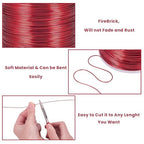 BENECREAT 20 Gauge Aluminum Wire - 770FT Anodized Colored Wire for Jewelry, Beading, Floral Crafts (FireBrick Red)