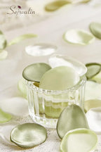 Serwalin 300Pcs Silk Rose Petals Artificial Flower Petals for Weddings Bean Green Fake Rose Petals Flower Girl Aisle Romantic Decor Dinner Table Centerpieces Proposal (3 Color Mixes)