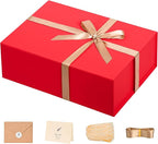 LIFELUM Red Gift Box 13.85 x 8.35 x 4.45 inch Large Gift Boxes with Magnetic Closure Luxury for Gifts Box Contains Card, Ribbon, Shredded Paper Filler Wedding, Christmas, Halloween, Birthday