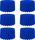 BRILLMAX 6 Pack Royal Blue Round Tablecloths 108 Inch - Circle Bulk Linen Polyester Fabric Washable Table Cloth Cover for Wedding Reception Banquet Birthday Party Buffet Restaurant