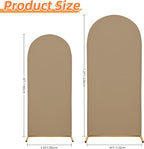 Wedding Arch Covers Arch Backdrop Cover Arch Stand Covers 7.2FT 6FT Set of 2 Arch Cover Spandex Fabric Stretchy Backdrop for Wedding Birthday Party Decoration Baby Shower (Khaki)