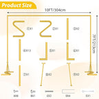 HAITRAL 10x7 FT Backdrop Banner Stand,Square Wedding Arch Balloon Metal Frame,Heavy Duty Background Stand Kit,Adjustable Photo Backdrop Stand for for Parties Birthday Video Studio - Gold