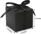 COTOPHER 60pcs Small Gift Boxes, Favor Boxes 2x2x2 inches Paper Gift Boxes with Ribbons Candy Box for Wedding Favors Baby Shower Bridal Shower Birthday Party (Black)