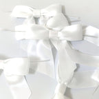 36pcs 3-1/2" White Satin Ribbon Bows with Twist Ties for Big Ribbon Bows for Gift Wrapping Packing Wedding Accessories Decoration (White)