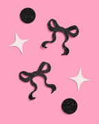 xo, Fetti Black Bow Glitter Confetti - 200 pc | Bachelorette Decorations, Birthday Table Decor, Gothic Party Supplies, Emo Shower Tablescape