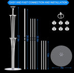 LANGXUN 28" Height Table Balloon Stand Kit for Birthday Party Wedding Decorations, Balloons Arch Kit for Graduation Party and Christmas Balloon Decorations (6 Pack)