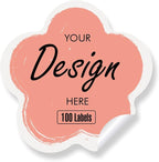 Custom Stickers Personalized Labels - Customized Stickers with Any Design Image Logo Text,Custom Thank You Label Stickers,Custom Stickers for Business Logo,100 Labels (Flower,3.5"x3.5")