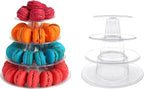 2 Set 4 Tier Macaron Display Stand Round Macaron Tower Cake Stand Dessert Cupcake Stand Cookie Tray Rack Desserts Display for Wedding Birthday Party Baby Shower Bakery Decor