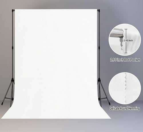 10x20FT Large White Screen Backdrop Photography Backgrounds for Zoom Meeting, Game Live Steaming and Photo Studio Shooting Props