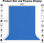 10x20FT Royal Blue Screen Backdrop for Photography, Large High Density Blue Photo Background