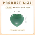 PATIKIL 20 Pcs Natural Heart Shaped Crystal Stone, 0.6 Inch Mini Polished Love Gemstone Crystal, Pocket Rock Engraved Worry Stones for Women Gifts Meditation, Clear Green