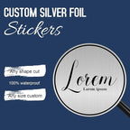 Custom Logo Stickers for Business, Personalised Logo Labels, Waterproof, Perfect for Branding & Packaging (Brushed Silver)