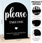 Black Please Take One Sign, Wedding Engagement Bridal Shower Baby Shower Decor for Reception Reception, Weddings Acrylic Sign