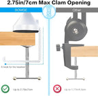 BOMGE Microphone Boom Arm Mic Stand Adjustable Clip Studio Suspension Scissor Arm Mount for Blue Snowball, ICE, Blue Yeti,Radio Broadcasting and Game (white)
