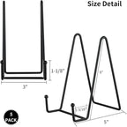 IBosins 5 Pack 6 Inch Plate Holder Display Stands, Metal Black Frame Stand for Picture, Book, Photo Easel, Creation, Collectibles