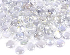 KINGOU Flat Glass Gems/Marbles/Stones/Beads for Vase Filler, Table Scatter, Games - 1 Lbs (17-19mm, Approx. 3/4") (Clear, Standard)