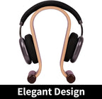 Wood Headphone Stand for Desk - Headset Holder Cute Gaming Wooden Headphones Hanger Hook Rack Base Storage Head Phone Accessories