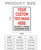 Custom Sign Personalized Custom Metal Sign, Customize For Office, Business, Workplace, Office, Home, Delivery Signs 12x17