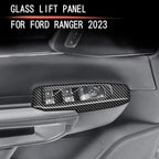 4pcs Carbon Fiber Style Front Rear Doors Window Glass Lift Switch Panel Cover Decorative Sticker Protection Car Interior Accessories for 2023 2024 2025 Ford Ranger KT14