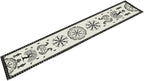 Ancient Abstract Pattern Table Runner, Tree of Life Eagle Dragon Boat Rudder Black and White Table Runner for Party Kitchen Dinner Cafe Bedroom Living Room Outdoor Table Runner 13x120 Inch