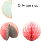 Hanging Paper Fans Tissue Paper Pom Poms Flower and Honeycomb Balls for Birthday Party Wedding Festival Christmas Decorations - Colorful