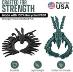 TwistedForge Articulated Forest Phoenix Figurines – 2‑Pack Mythical Creatures Made in USA from Recycled PETG – Poseable Collectible Fantasy Bird Models & Fidget Display Toys for Enthusiasts
