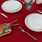 sancua 2 Pack Red Tablecloth 60 x 102 Inch, Rectangle 6 Feet Table Cloth - Stain and Wrinkle Resistant Washable Polyester Table Cover for Dining Tables, Buffet Parties and Camping