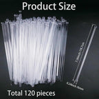 120 Pieces Ball Head Stirrer Disposable Plastic Round Top Crystal Swizzle Sticks, Crystal Cake Pops, Cocktail Coffee Drink Stirrers