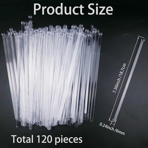 120 Pieces Ball Head Stirrer Disposable Plastic Round Top Crystal Swizzle Sticks, Crystal Cake Pops, Cocktail Coffee Drink Stirrers