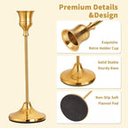 Candlestick Holders Gold Taper Candle Holders 3 pcs Candle Sticks Holders for Home Decor Table Centerpiece Wedding Housewarming Festival