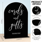 Black Cards and Gifts Sign, Wedding Engagement Bridal Shower Baby Shower Party Decor for Reception Reception, Weddings Acrylic Sign