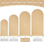 SoarDream Khaki Wedding Arch Backdrop Cover 6.6FT Spandex Fitted Khaki Wedding Arch Covers Round Top Chiara Arches Backdrop Cover Fabric for Birthday Balloon Party Decoration