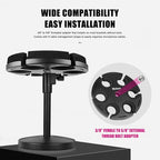 Multi Microphone Holder, Wired and Wireless Mic Holder for Stand, Hold Up to 6 Microphones, Aluminum, Black with stand (Desk)