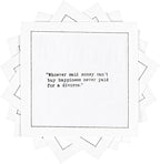 FIVE STAR NAPKINS Divorce Quotes, White Cotton Cocktail Napkins, Beverage Napkins, Bar Napkins, Cloth Napkins, Party Napkins, Events, Holidays, Weddings, Birthdays, Disposable, 4.5'' x 4.5''- (50x)