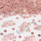 Rose Gold Birthday Confetti - 270 PCS Glitter Happy Birthday Decorations for Table