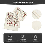 Artoid Mode Ghost Flowers Leaves 210 GSM Halloween Table Runner,Seasonal Fall Kitchen Dining Table Decoration for Home Party Decor 13x120 Inch