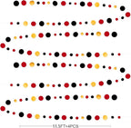 Gold Black Red Party Decorations Circle Dots Streamer Hanging Paper Polka Dots Garland for Graduation Birthday Wedding Anniversary Baby Shower Holiday Pirate Poker Casino Las Vegas Party Supplies