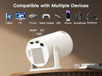 WEMI Smart Minin Projector with Wifi and Bluetooth for Indoor and Outdoor Activities (OptiBarrel 500)