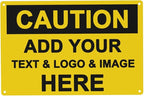 Custom Caution Signs Outdoor Metal - 12 x 8 Personalized Aluminum Warning Signs Rust-Proof Beware of Dog Sign Safety Signs for Home Business