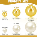 200 Pcs Vase Filler Beads Gold and White Pearl Beads for Vase No Hole Pearls for Centerpieces Vases DIY Home Table Party Decor DIY Wedding 8/14/20mm